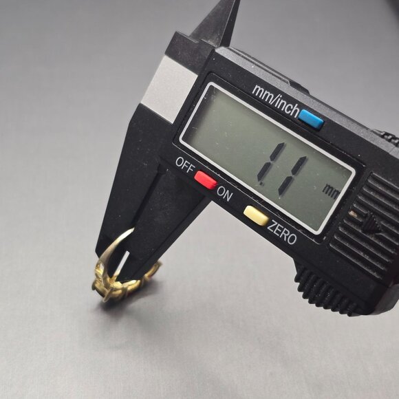 Sterling Vermeil Garnet Ring Size 7 3-Stone Chain Link Band White Zircon Accent - Picture 7 of 11